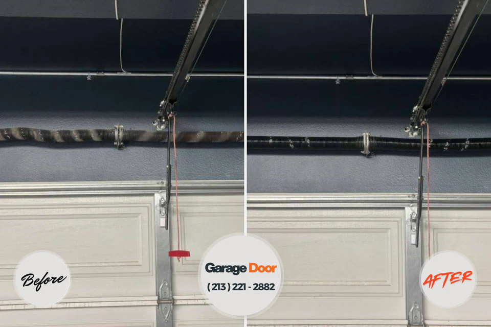 Before and after: garage door repair Edgemoor, DE